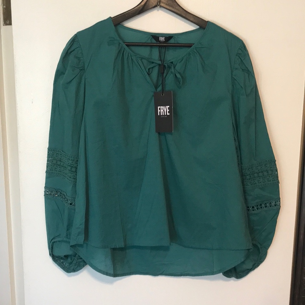 Frye Teal Green Peasant Blouse